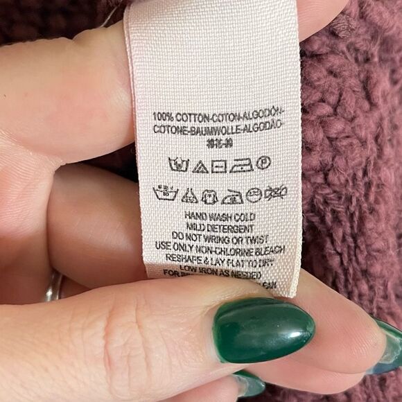 Free People- Pretty Pointelle Chunky Knit Sweater in Dusty Purple, Size XS - Picture 10 of 14